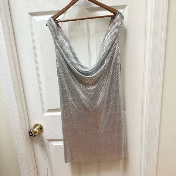 NWT Ginny Mini Dress in Silver XS GRAY SPARKLE - Picture 2 of 10